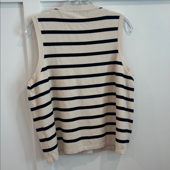 LILLUSORY Black and Cream Striped Sleeveless Sweater Vest - Picture 4 of 4